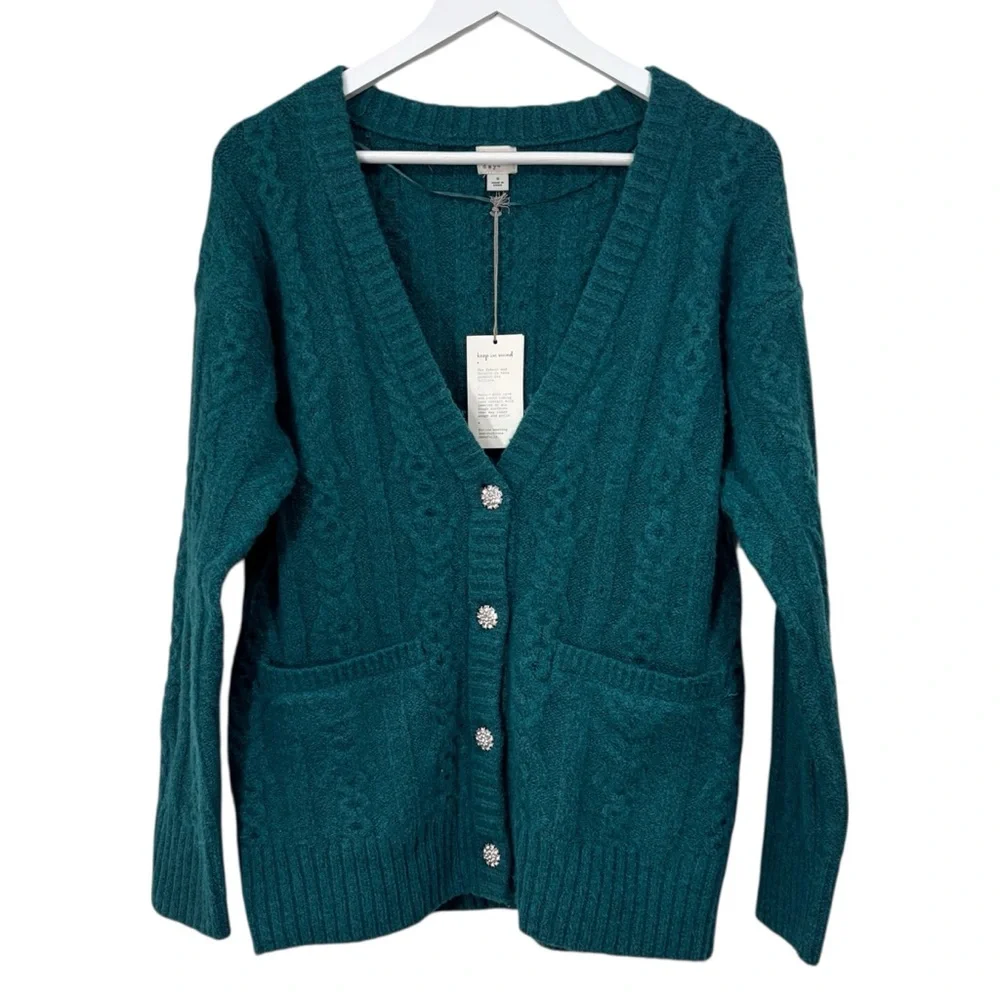 A New Day Emerald Green Soft Cardigan Size Small NWT